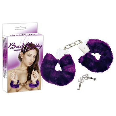 MANETTE IN METALLO RIVESTITE IN PELUCHE BAD KITTY "SOFT CUFFS" ROSA