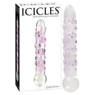 FALLO IN VETRO CON SPORGENZE STIMOLANTI PIPEDREAM \"ICICLES NO. 7\"